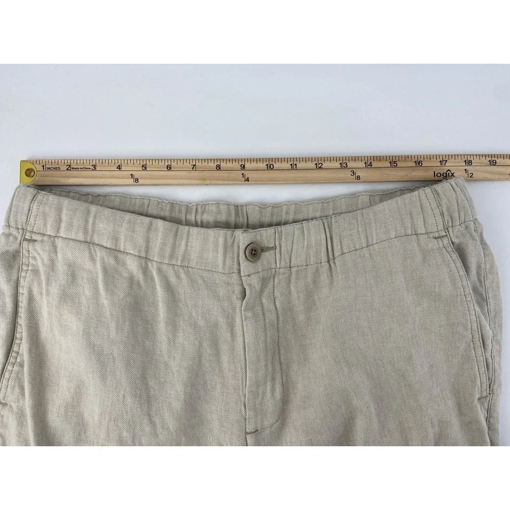 Tommy Bahama Pants Mens 42x32 Beige Relax Linen Casual‎ Beach Straight Chino
